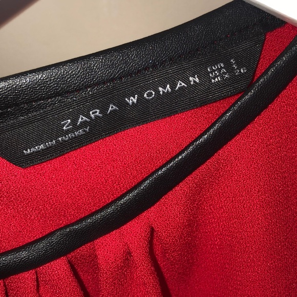 Zara Blouse Top Small Red - Picture 2 of 3